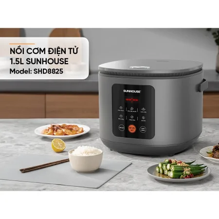 Nồi Cơm Điện Tử Sunhouse SHD8825 1.5 Lít 8