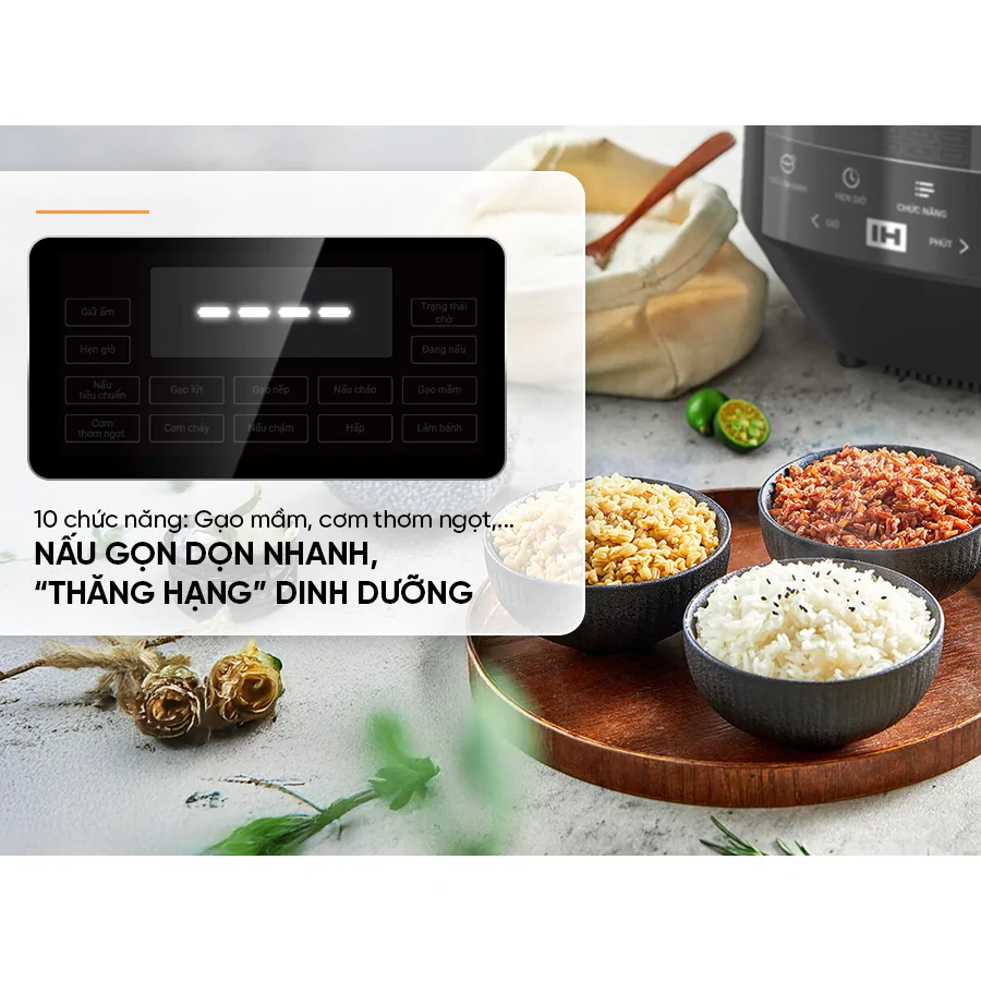 Nồi Cơm Điện Cao Tần Sunhouse Mama SHD8858 1.5 Lít 13