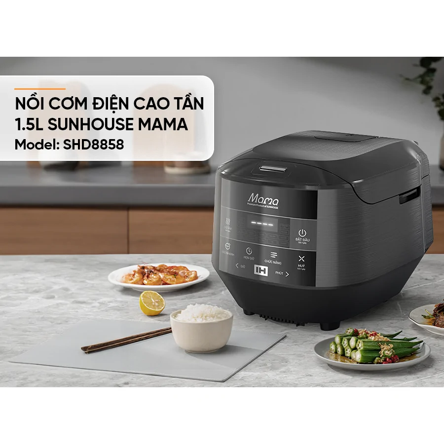 Nồi Cơm Điện Cao Tần Sunhouse Mama SHD8858 1.5 Lít 10