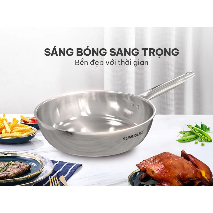 Chảo Inox Đa Lớp Sunhouse IN24M6 4