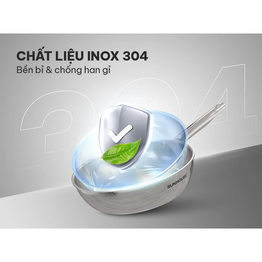 Chảo Inox Đa Lớp Sunhouse IN24M6 8