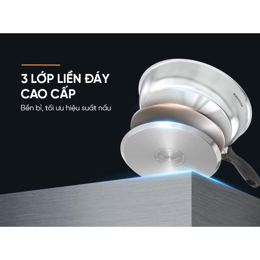 Chảo Inox Impact Sunhouse ECO IN16M3 7