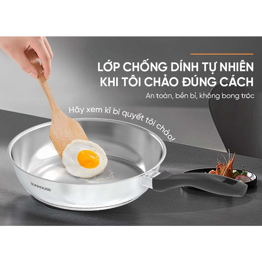 Chảo Inox Impact Sunhouse ECO IN16M3 8