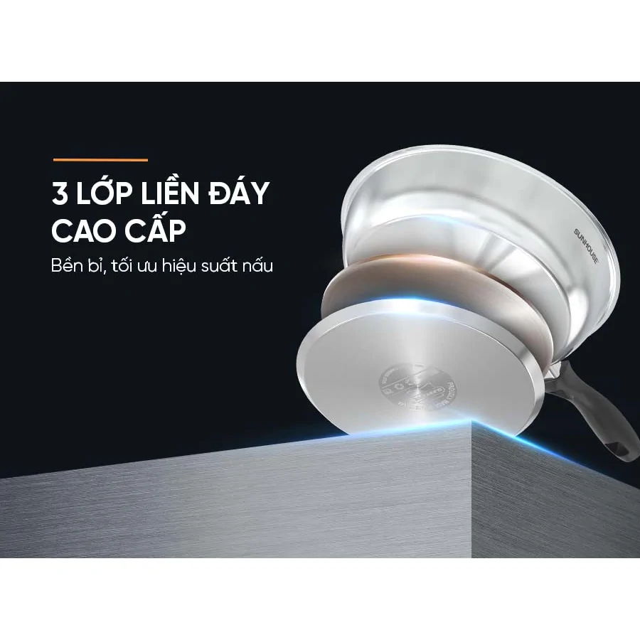 Chảo Inox Impact Sunhouse ECO IN24M3 7