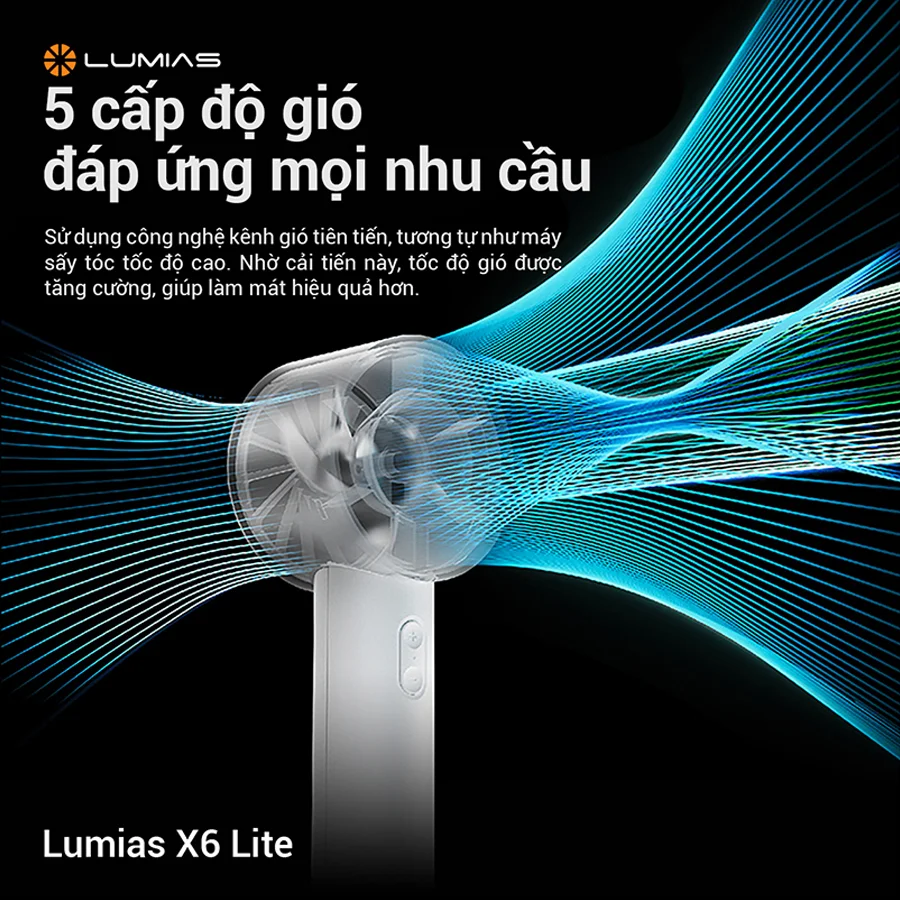 Quạt Tích Điện Lumias X6 LITE Màu Hồng 3