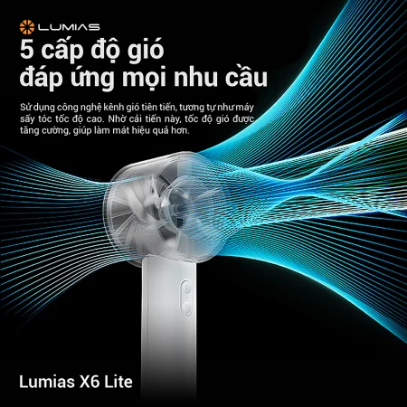 Quạt Tích Điện Lumias X6 LITE Màu Hồng 3