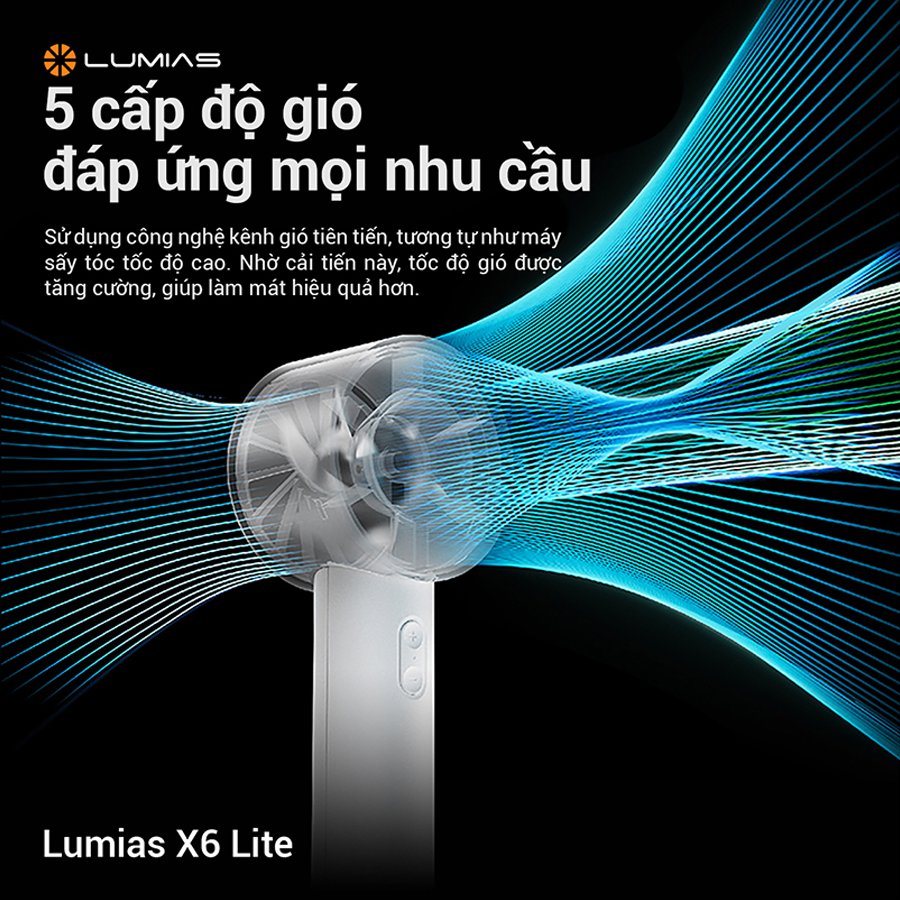 Quạt Tích Điện Lumias X6 LITE Màu Trắng 3