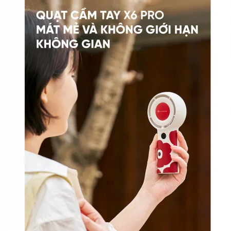 Quạt Tích Điện Lumias X6 PRO Màu Hồng 3