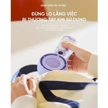 Quạt Tích Điện Lumias X6 PRO Màu Hồng 4