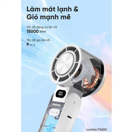 Quạt Cầm Tay Mini Có Chế Độ Làm Lạnh Lumias F3600 5