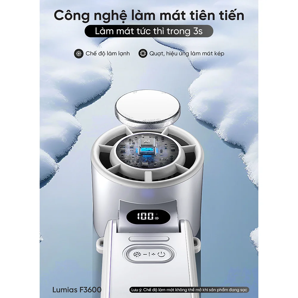 Quạt Cầm Tay Mini Có Chế Độ Làm Lạnh Lumias F3600 8