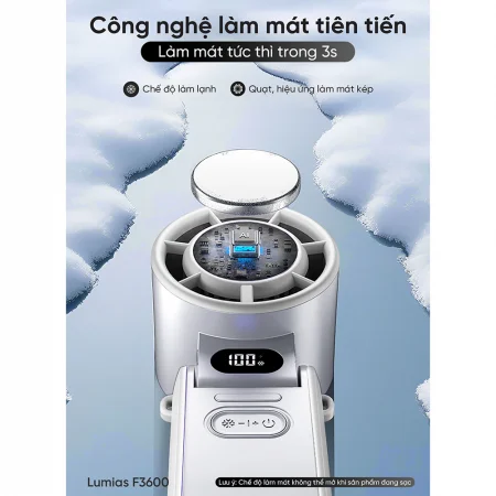 Quạt Cầm Tay Mini Có Chế Độ Làm Lạnh Lumias F3600 8