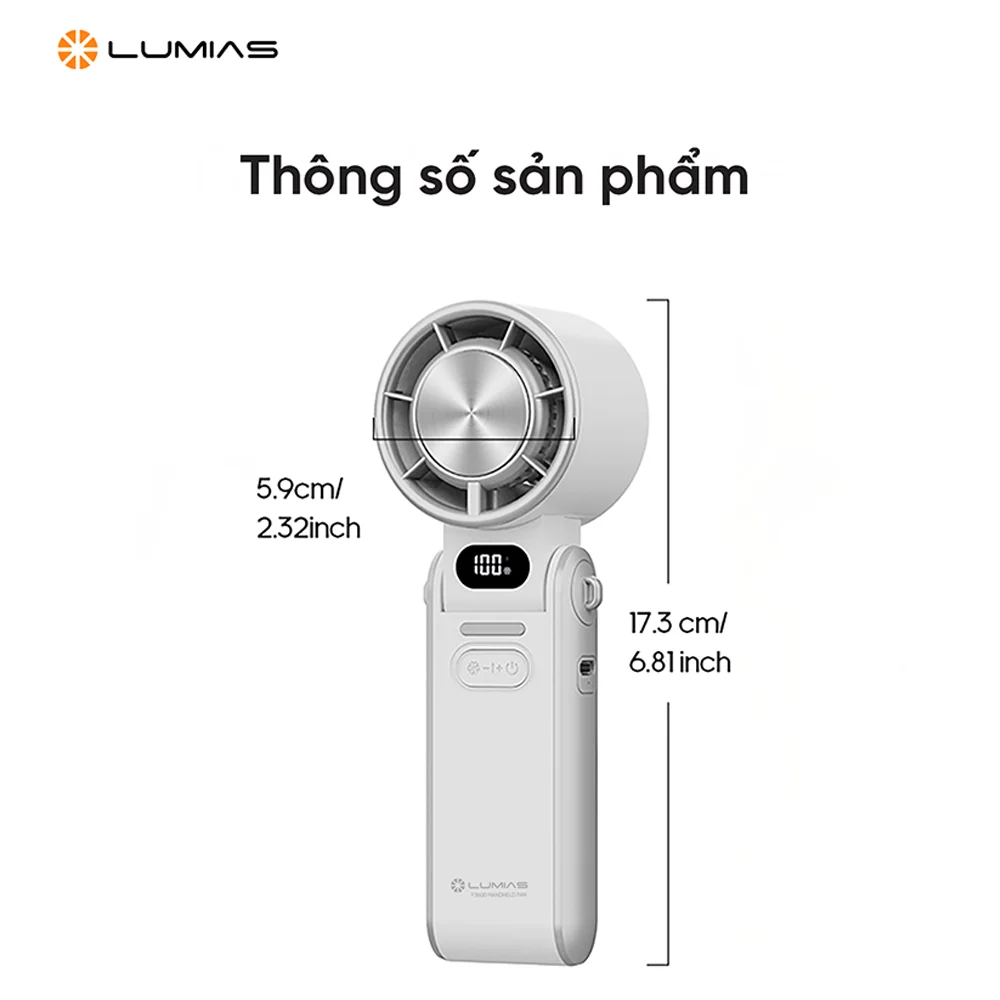 Quạt Cầm Tay Mini Có Chế Độ Làm Lạnh Lumias F3600 9