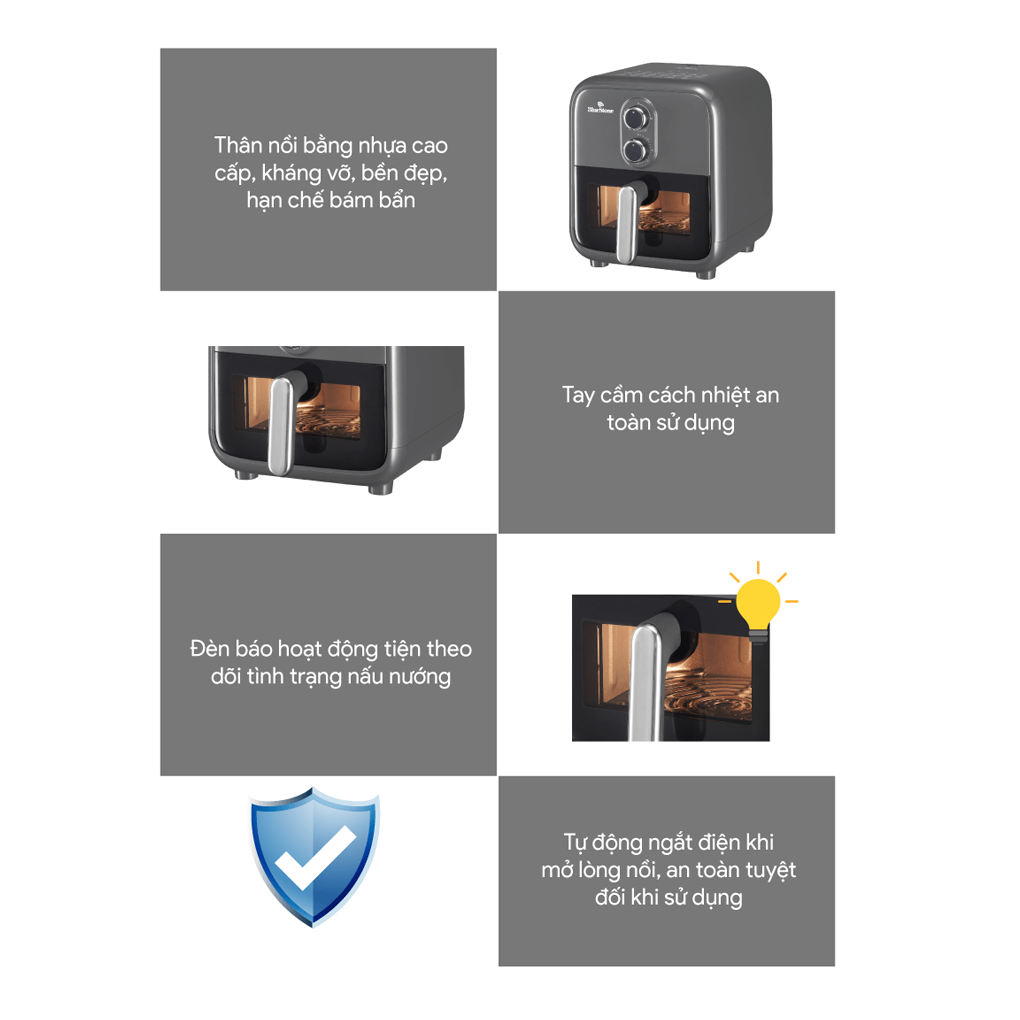 Nồi Chiên Không Dầu BlueStone AFB-5858 7 Lít 8