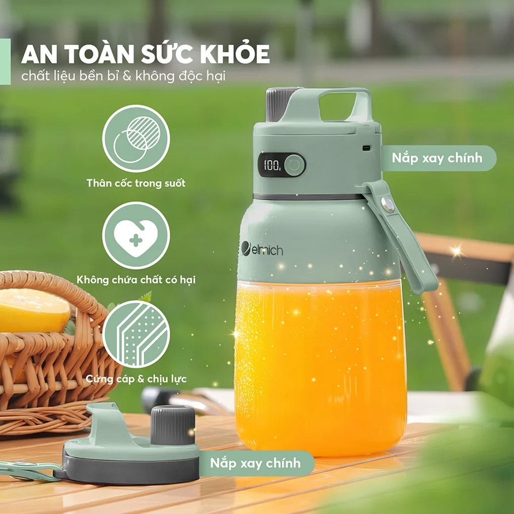 Máy Xay Sinh Tố Cầm Tay Elmich BLE9184 12