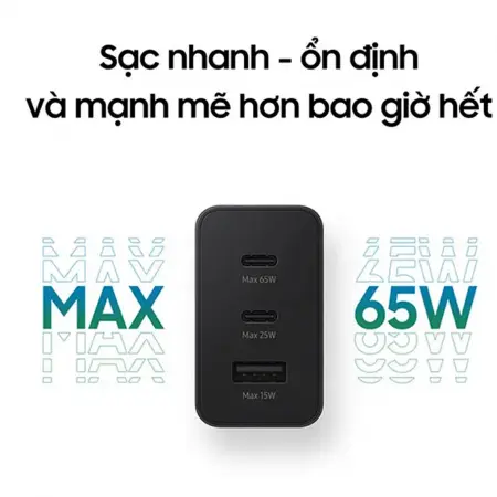 Củ Sạc Samsung 3 cổng 65W T6530 1
