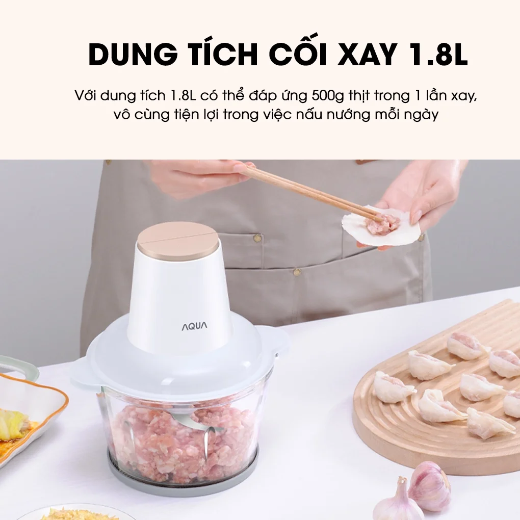 Máy Xay Thịt Aqua AQS-GGS201R(W)-VN 1.8 Lít 7