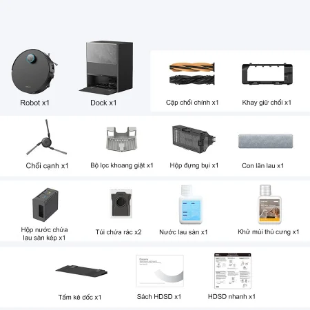 Robot Hút Bụi Lau Nhà Dreame Aqua 10 Pro Track - Đen 18