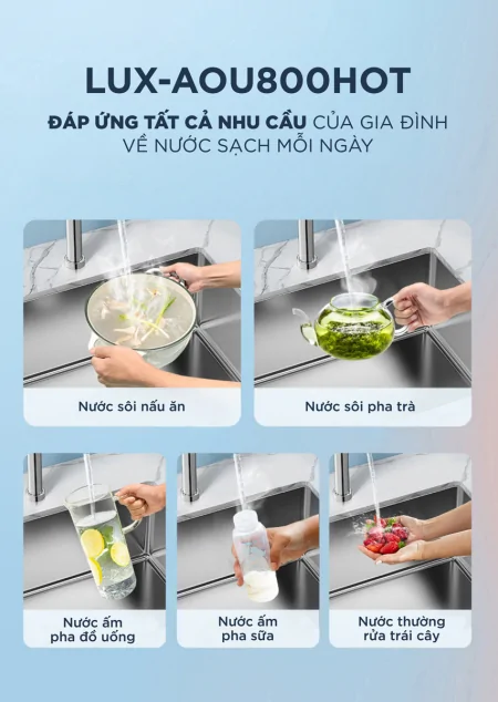 Máy Lọc Nước Đặt Gầm Công Suất Lớn A. O. Smith ROSS™ LUX-AOU800HOT 12