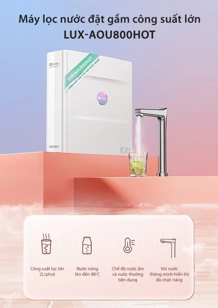 Máy Lọc Nước Đặt Gầm Công Suất Lớn A. O. Smith ROSS™ LUX-AOU800HOT 6