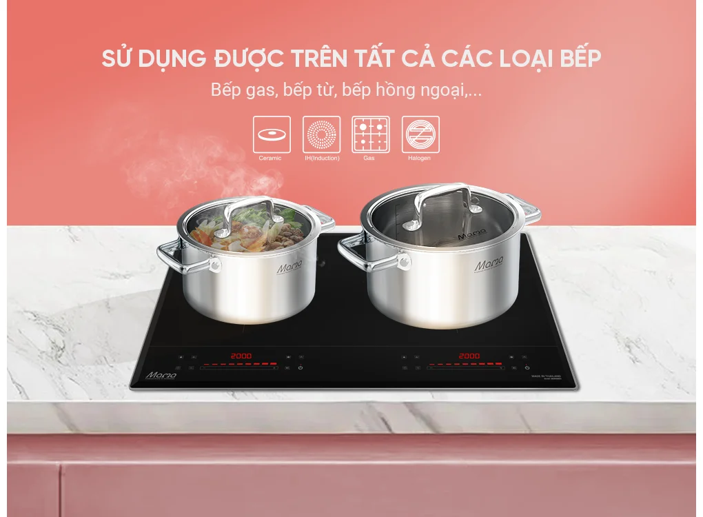 Bộ Nồi Chảo Inox Hybrid Liền Đáy Sunhouse Mama SHG810 11