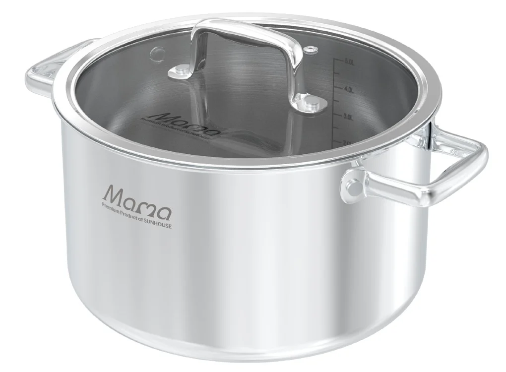 Bộ Nồi Chảo Inox Hybrid Liền Đáy Sunhouse Mama SHG810 2