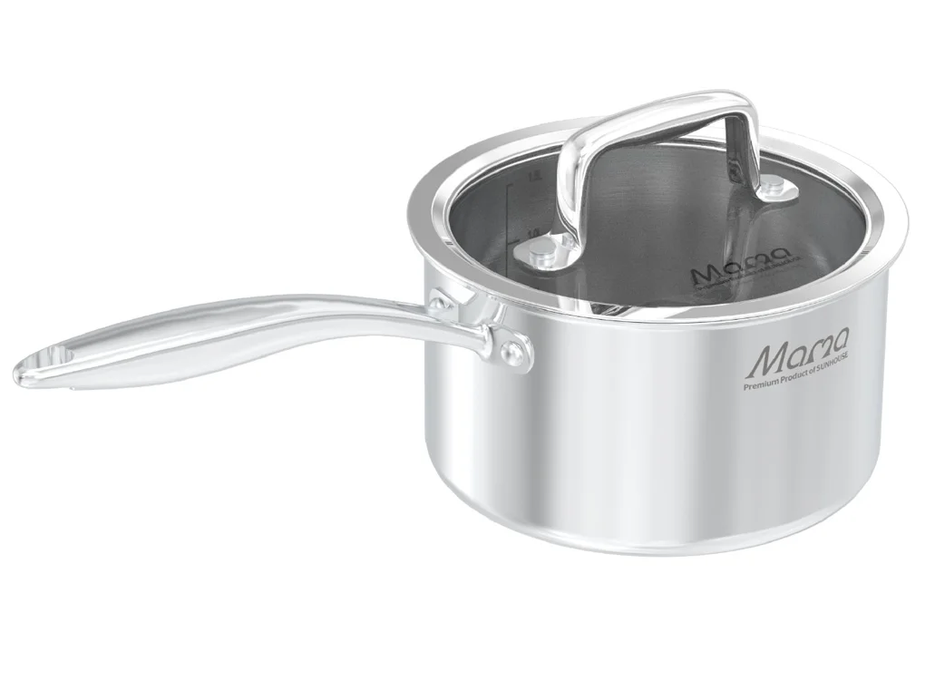 Bộ Nồi Chảo Inox Hybrid Liền Đáy Sunhouse Mama SHG810 3