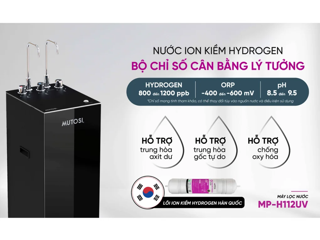 Máy Lọc Nước Ion Kiềm Hydrogen Mutosi MP-H112UV 11 Lõi 5