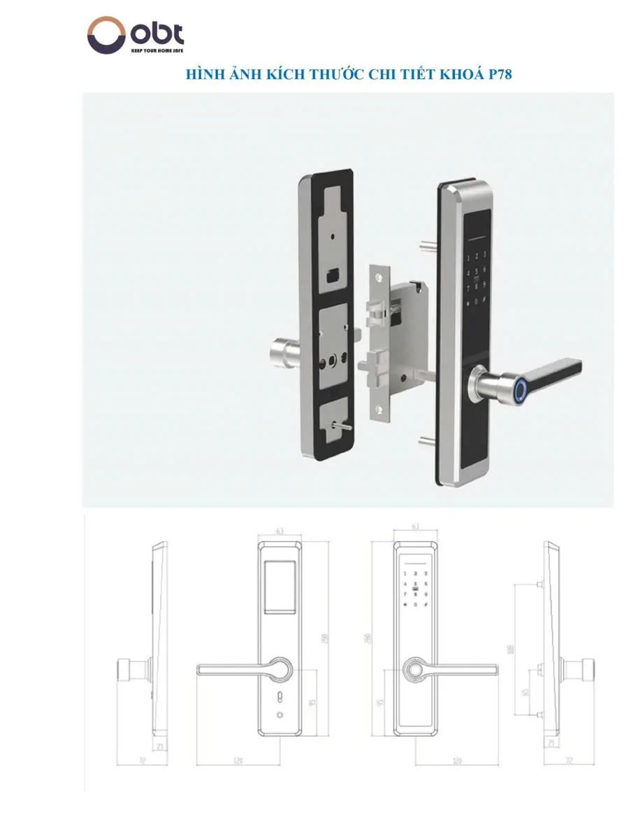 Khóa Thông Minh ORBITA P78 3
