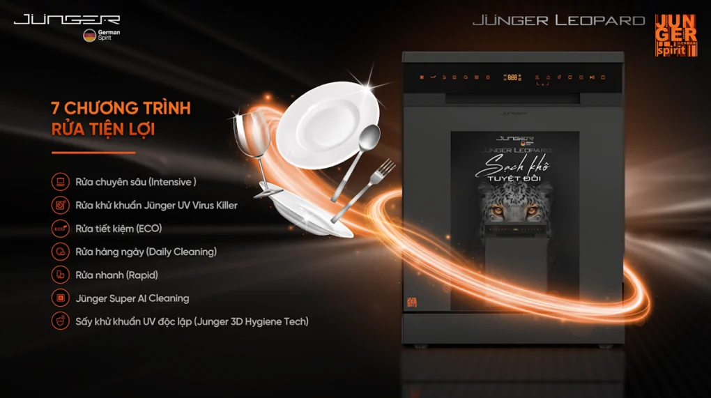 Máy Rửa Bát Junger Leopard DWJ-183-VG - Xuất Xứ Thái Lan 10