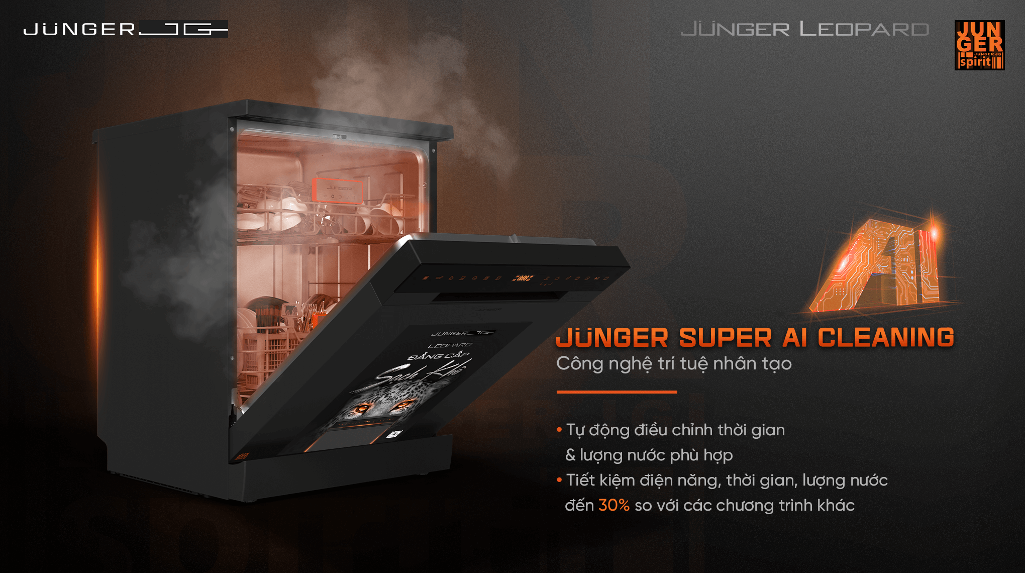 Máy Rửa Bát Junger Leopard DWJ-183-VG - Xuất Xứ Thái Lan 11