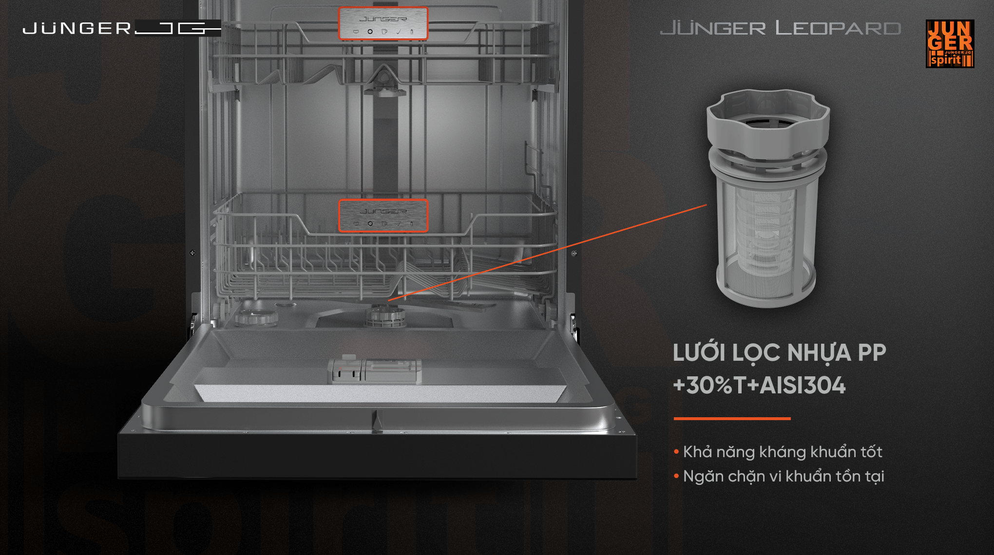 Máy Rửa Bát Junger Leopard DWJ-183-VG - Xuất Xứ Thái Lan 17