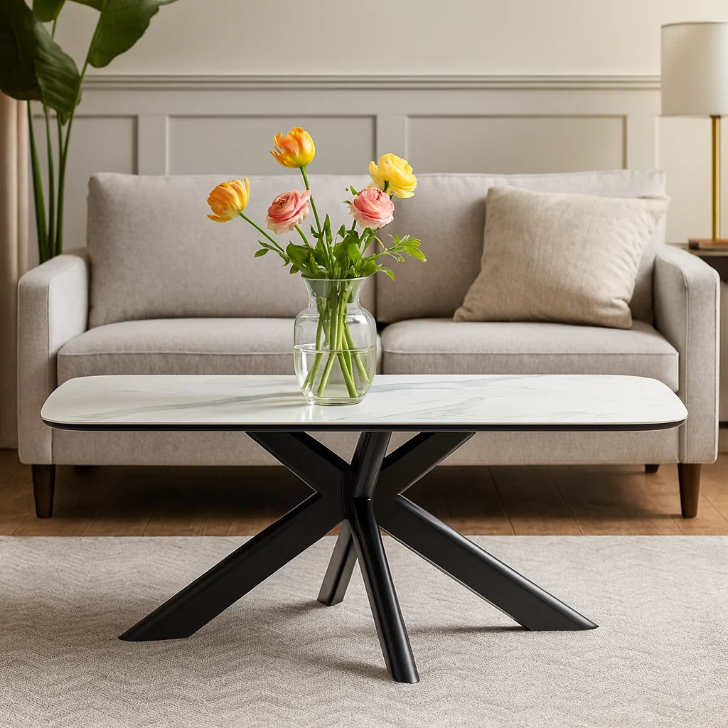 Bàn Coffee Saga Xám trắng