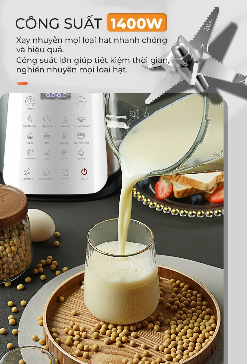 Máy Xay Sữa Hạt Magic Eco AC-145 1.75 Lít 5