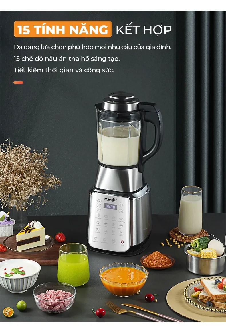 Máy Xay Sữa Hạt Magic Eco AC-145 1.75 Lít 8