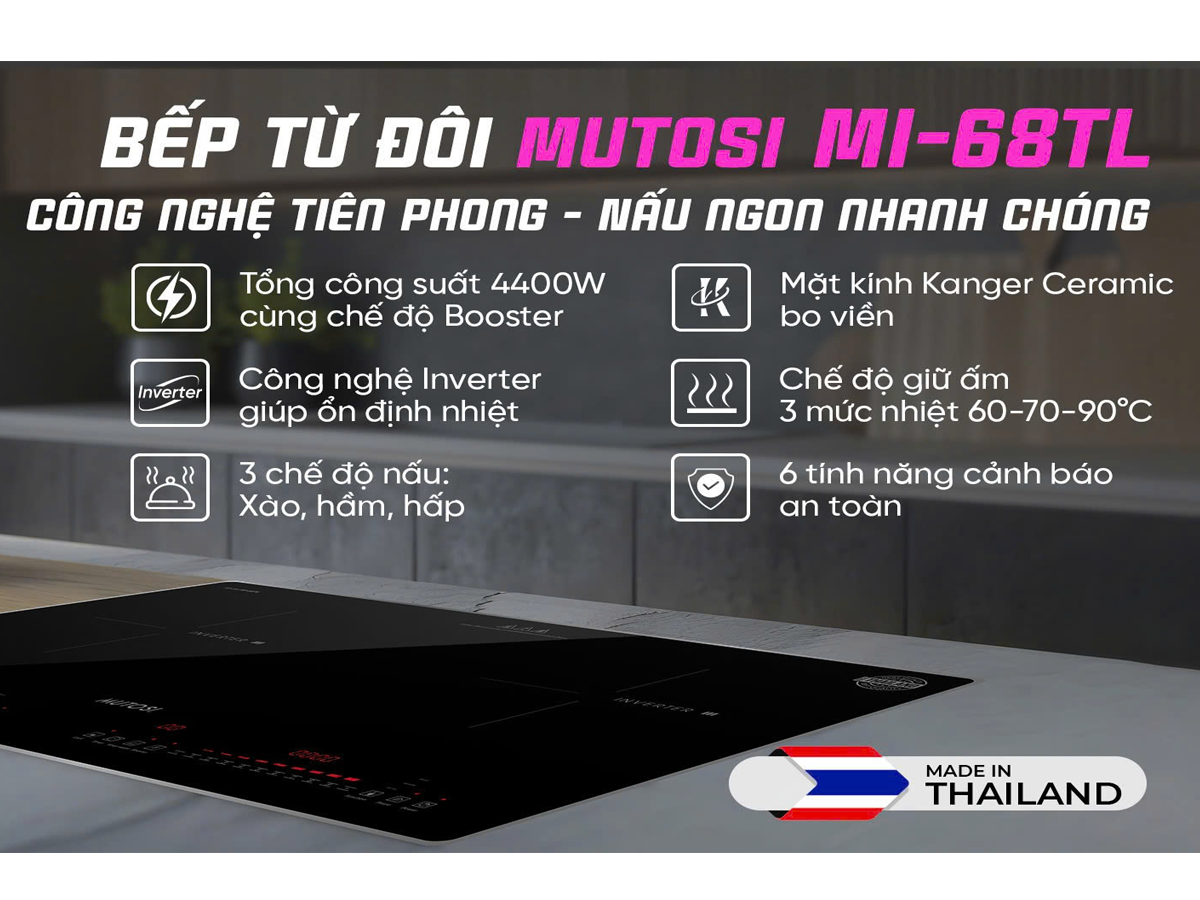 Bếp Từ Đôi Mutosi MI-68TL - Xuất Xứ Thái Lan 8