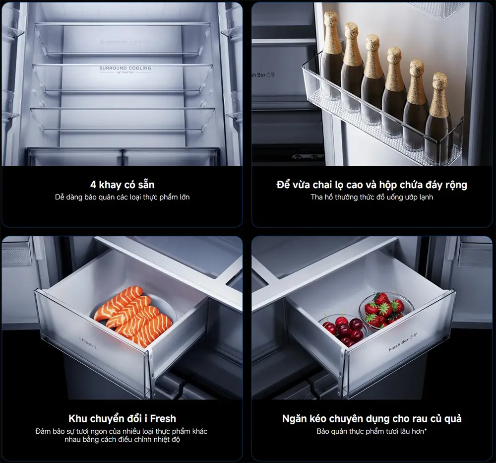 Tủ Lạnh Xiaomi Inverter 510 Lít Mijia Cross Door VN 9