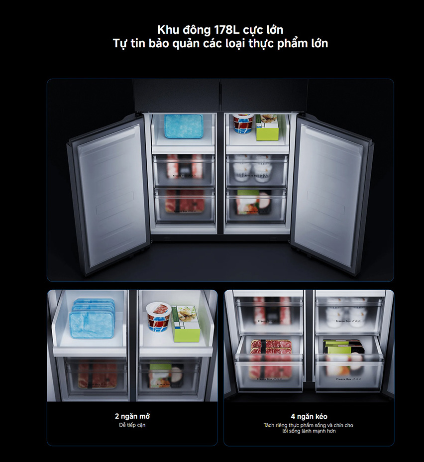 Tủ Lạnh Xiaomi Inverter 510 Lít Mijia Cross Door VN 10