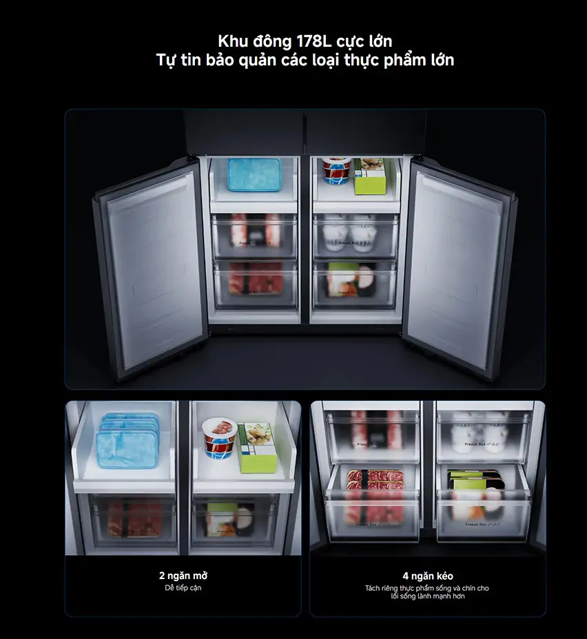 Tủ Lạnh Xiaomi Inverter 510 Lít Mijia Cross Door VN 10