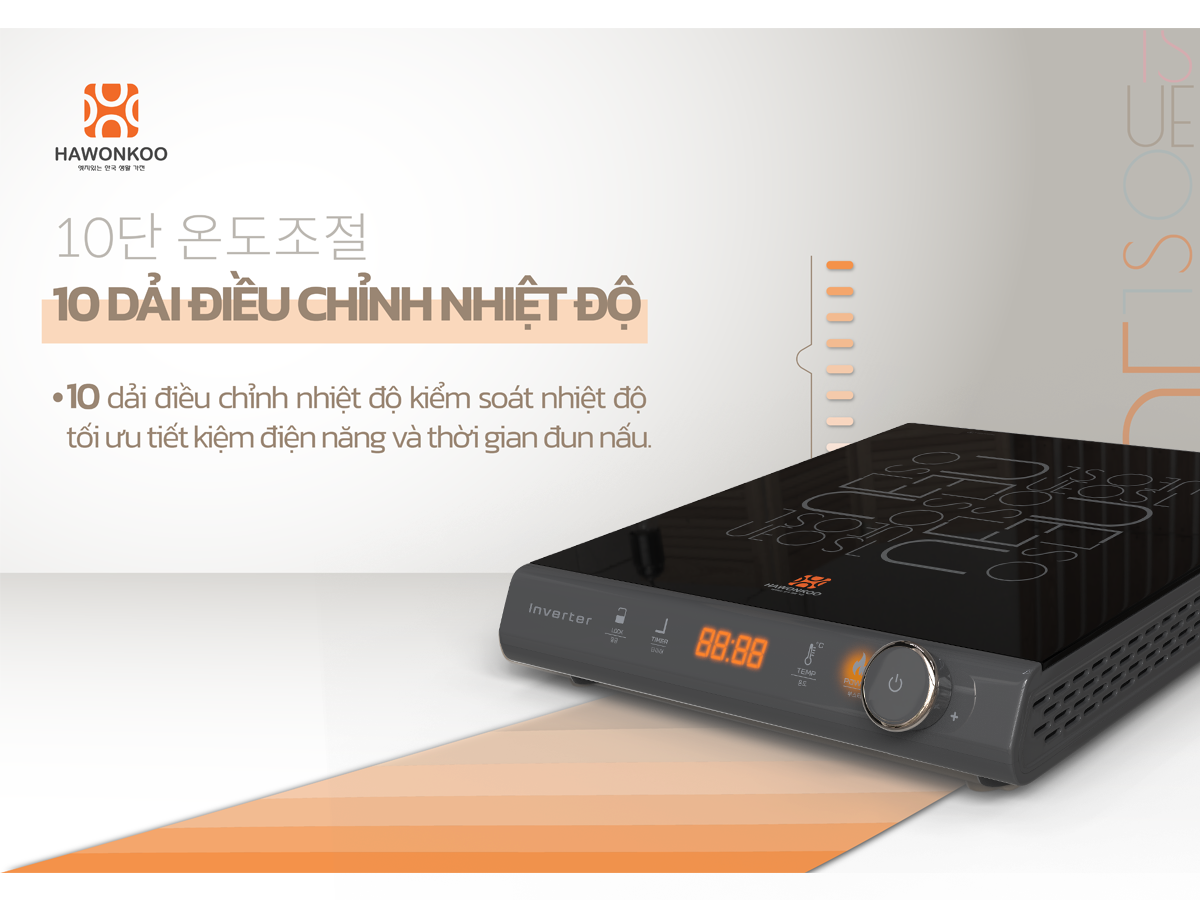 Bếp Điện Từ Đơn Kèm Nồi Lẩu Hawonkoo SEOUL-CEH-108-INVERTER-GR 15