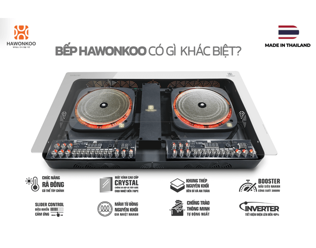 Bếp Từ Đôi Hawonkoo CEH-268 - Xuất Xứ Thái Lan 1