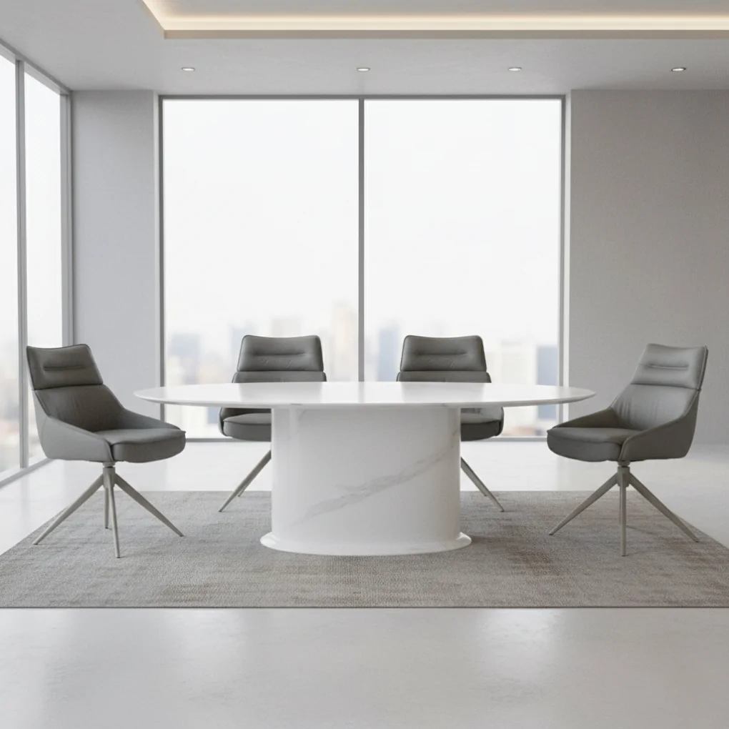 Bộ Bàn ăn Cẩm thạch Greece DT-179 SY9391-1 + 4 Ghế ăn Tuva VD3143 Xám