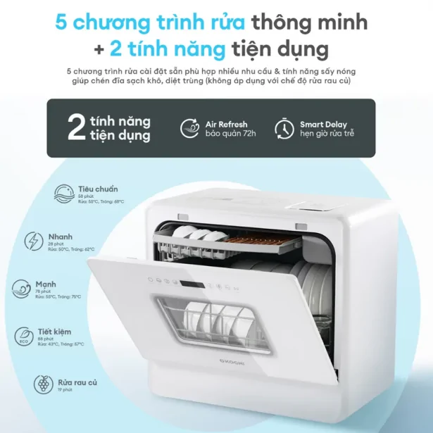 Máy Rửa Chén Bát Để Bàn Thông Minh Kochi C500