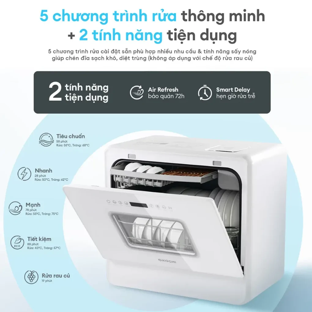 Máy Rửa Chén Bát Để Bàn Thông Minh Kochi C500 2