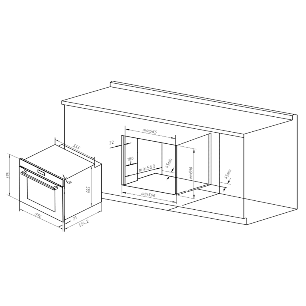 Lò Nướng Âm Tủ Hafele HC-O811B (495.10.035) 2