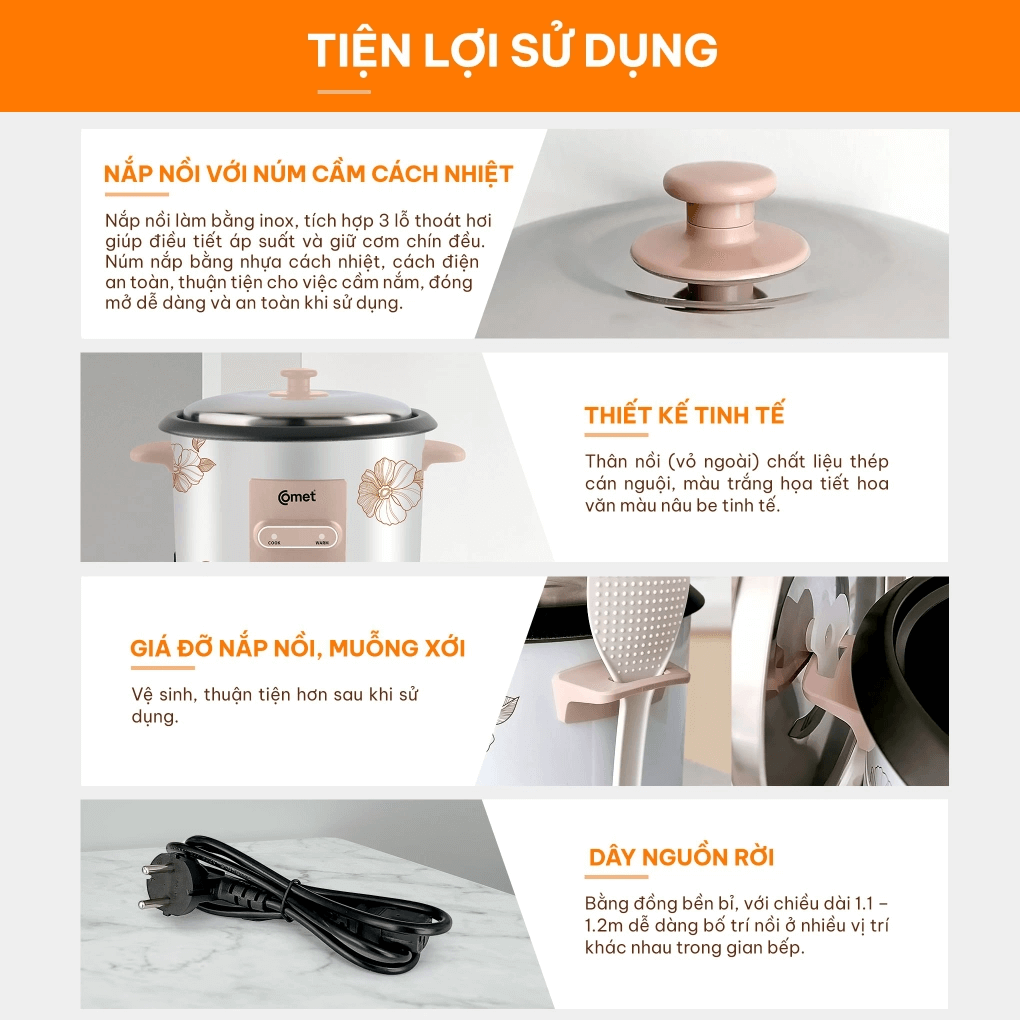 Nồi Cơm Điện Comet CM8035 1.8 Lít 5