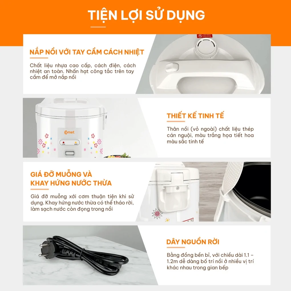 Nồi Cơm Điện Comet CM8015 1.8 Lít 5