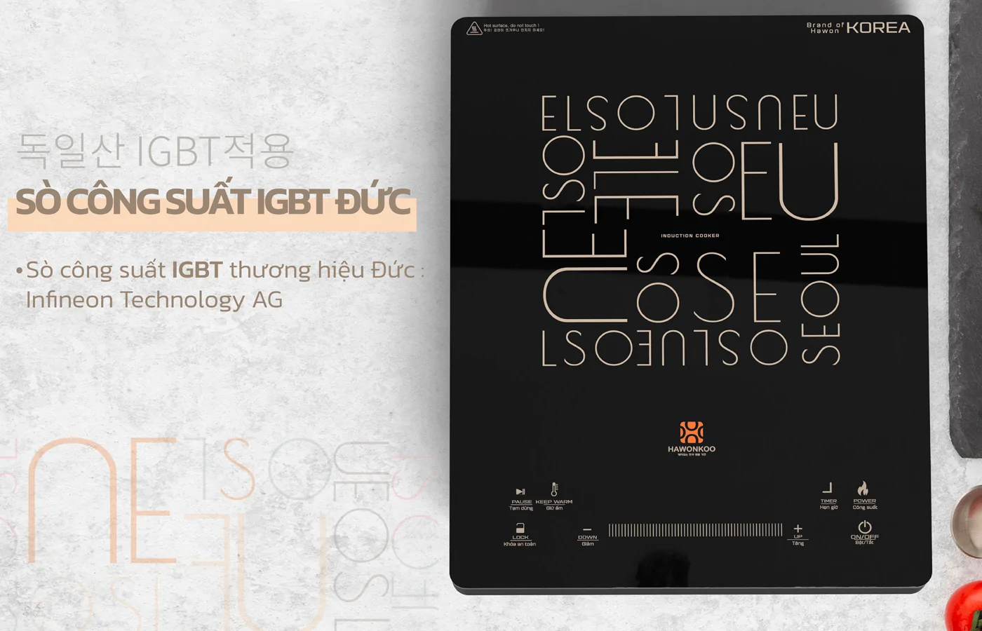 Bếp Điện Từ Đơn Kèm Nồi Lẩu Hawonkoo SEOUL-CEH-109-I 8
