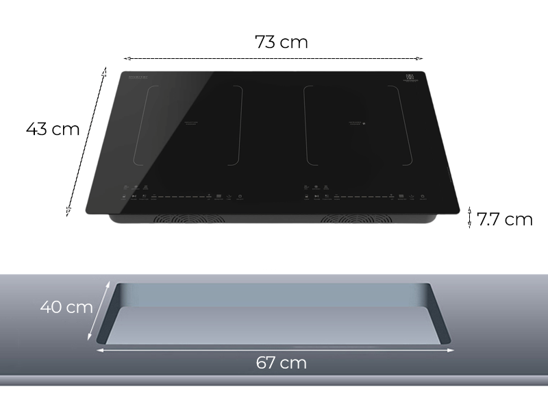 Bếp Đôi Hỗn Hợp Hawonkoo Inverter CEH-263 4800W - Xuất Xứ Thái Lan 0