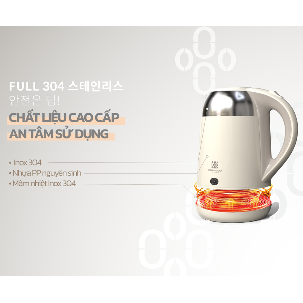 Ấm Siêu Tốc Hawonkoo KEH-181 1.8 Lít 11